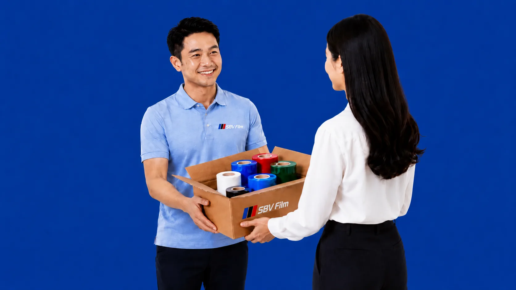 SBV Film trao thùng mẫu băng keo bảo vệ miễn phí cho khách hàng