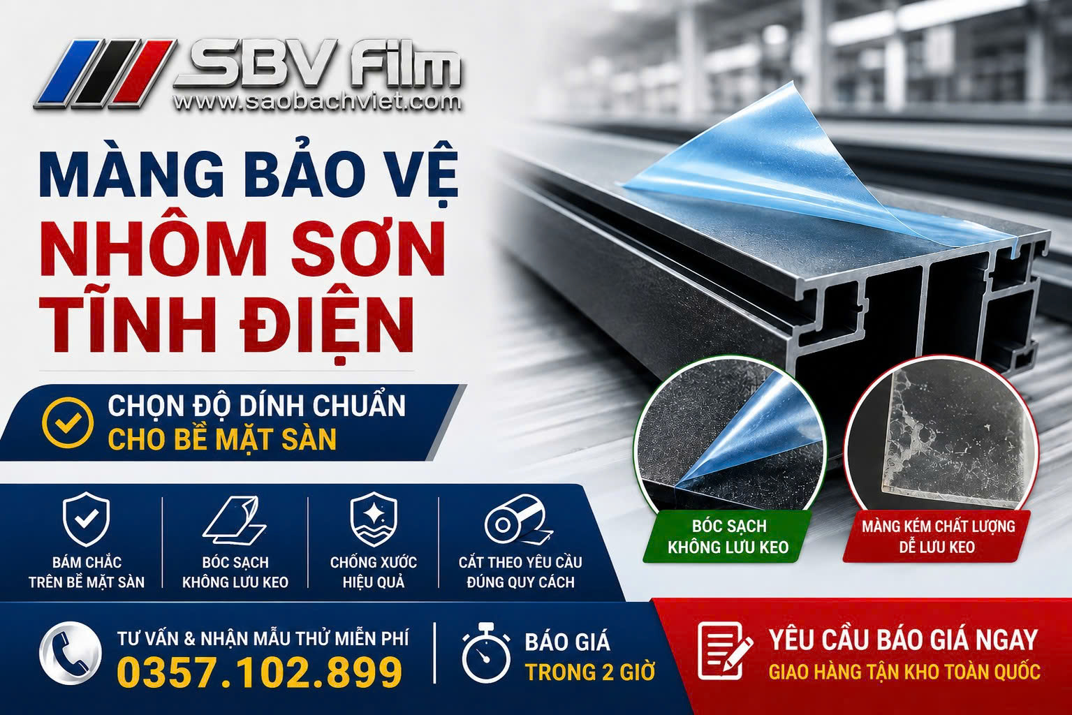Màng bảo vệ Nhôm Sơn Tĩnh Điện tốt nhất