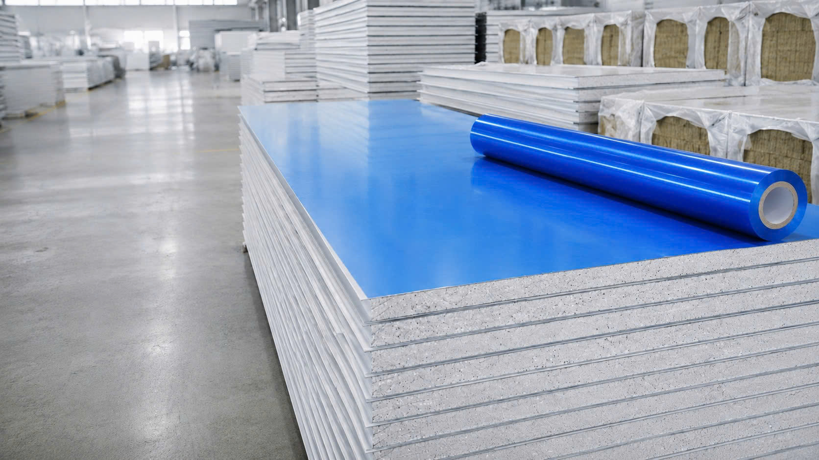 Màng bảo vệ bề mặt panel Sao Bách Việt trong nhà máy