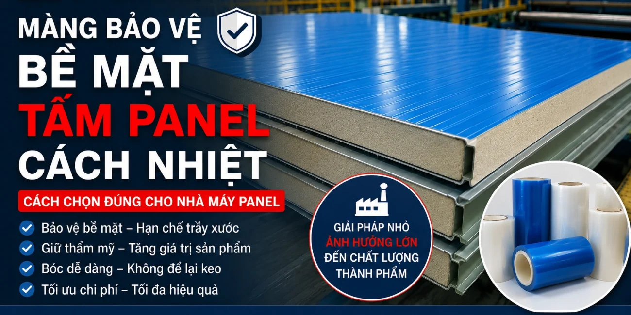 sbv-film-mang-bao-ve-be-mat-tam-panel-cach-nhiet màng bảo vệ bề mặt tấm panel cách nhiệt Sao Bách Việt