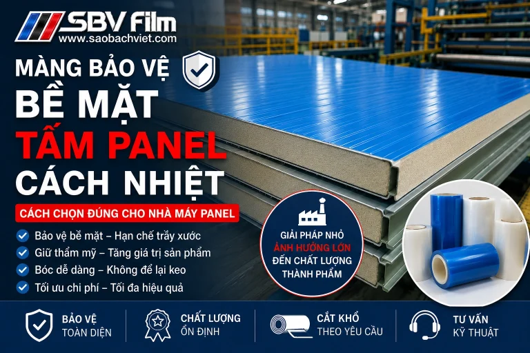 màng bảo vệ bề mặt tấm panel cách nhiệt Sao Bách Việt