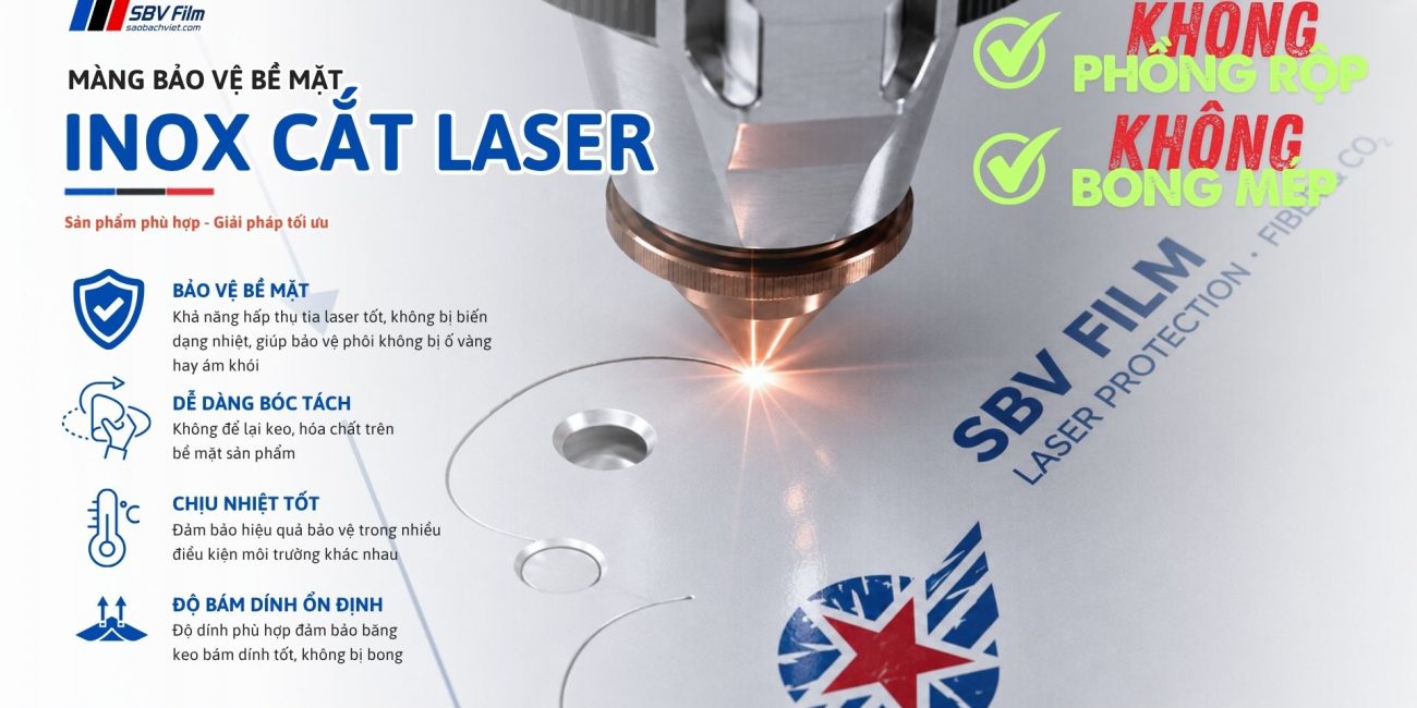 Màng bảo vệ inox cắt laser fiber - co2